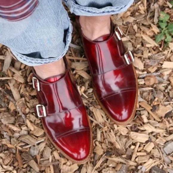 The Office of Angela Scott - Mr. Colin Red Leather Double Monk Strap Oxford - 40 - Picture 2 of 14